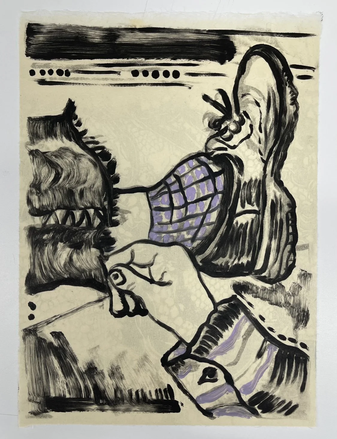 Pull Your Socks Up (2023)
Monotype on KitaKita paper.